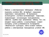 Работа с электронными таблицами «Рабочие журналы учителя ФК» не требует серьезной подготовки пользователя. В программе используется система всплывающих подсказок, позволяющая начинающим пользователям избегать ошибки при заполнении таблиц. Тот, кто владеет азами работы с компьютером и знает методику 