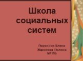 Школа социальных систем. Поронник Елена Жарикова Полина М111Б