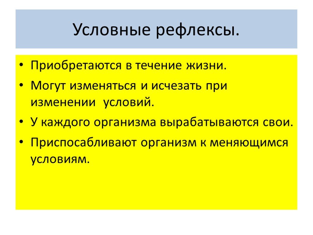 Рефлексы презентация 8 класс