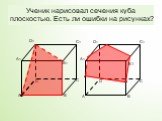 Ученик нарисовал сечения куба плоскостью. Есть ли ошибки на рисунках? A B D C A1 C1 D1 B1