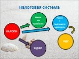 Налоговая система. НАЛОГИ Налог на прибыль. Налог с торгового импорта. НДС НДФЛ