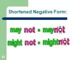 Shortened Negative Form: might = n t '