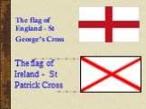 The flag of England - St George’s Cross. The flag of Ireland - St Patrick Cross