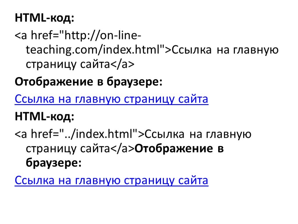 Изображения ссылки html