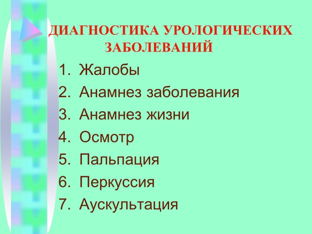 Семиотика урологических заболеваний презентация