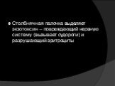 Столбнячная палочка выделяет экзотоксин – повреждающий нервную систему (вызывает судороги) и разрушающий эритроциты