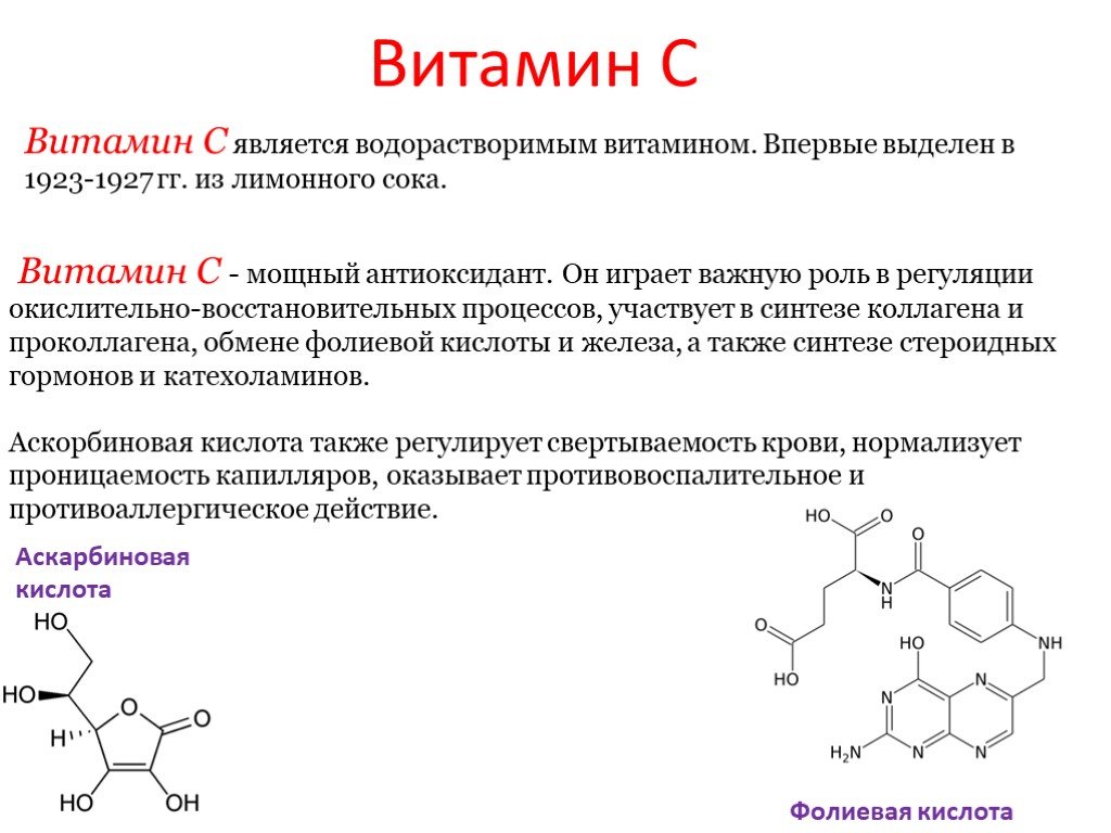 Роль витамина c