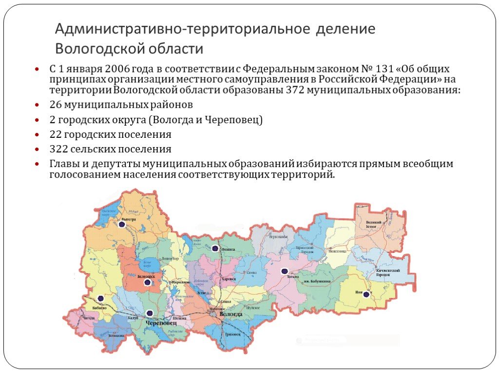 Вологодская область округи