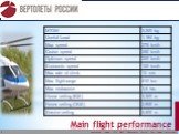 Main flight performance