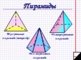 Пирамиды. Треугольная пирамида (тетраэдр). Шестиугольная пирамида. Четырехугольная пирамида