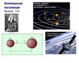 Всемирное тяготение Ньютон 17в. Планеты движутся по круговым траекториям вокруг Солнца. Искусственный спутник движется вокруг Земли
