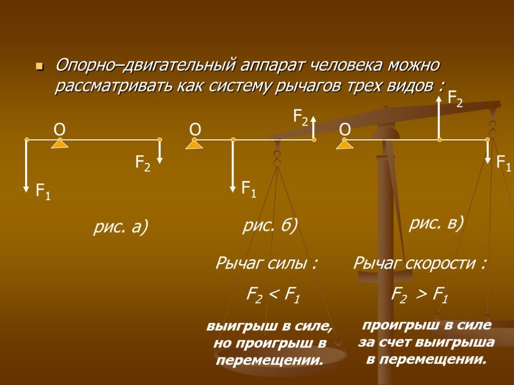 Наибольший выигрыш в силе дает рычаг изображенный на рисунке