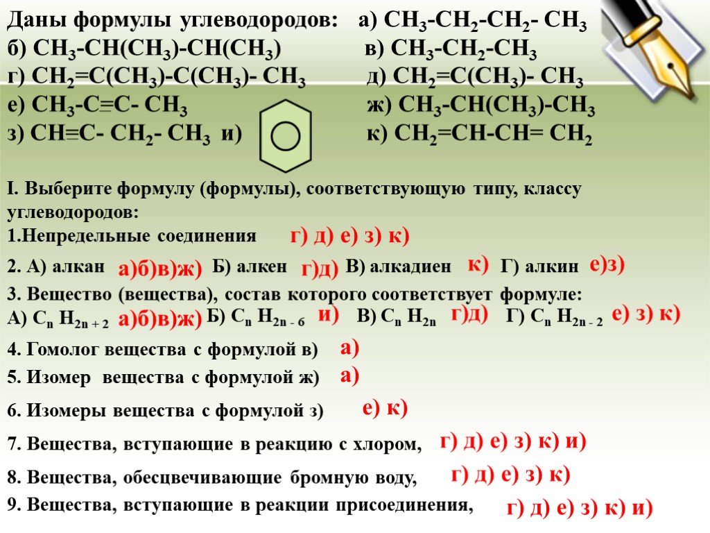 Презентация на тему углеводороды по химии 9 класс