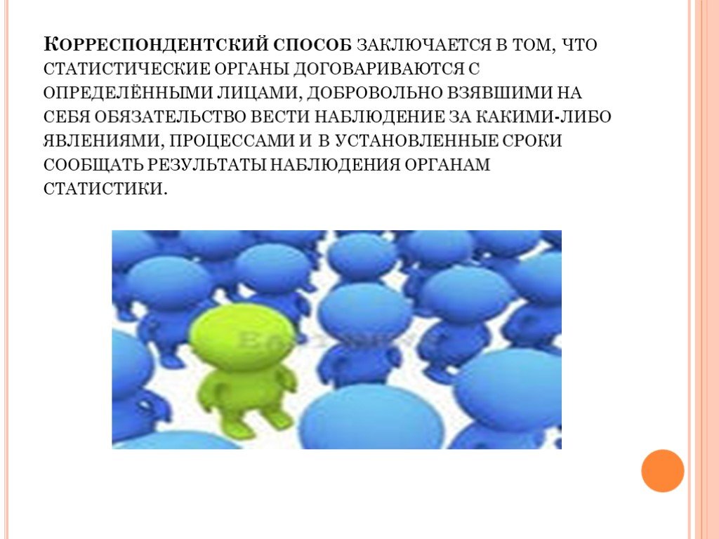 В чем заключается способ. Корреспондентский способ статистического наблюдения это. Корреспондентский способ. Корреспондентский метод наблюдения. Способы статического наблюдения Корреспондентский.