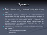 Трояны. Троян (троянский конь) – программа, основной целью которой является вредоносное воздействие по отношению к компьютерной системе. Некоторые трояны способны к самостоятельному преодолению систем защиты компьютерной системы, с целью проникновения в нее. Однако в большинстве случаев они проникаю