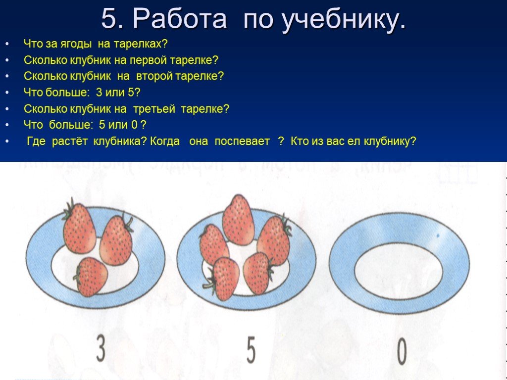 Презентация число 0. Тарелка с ягодами математика 1 класс. Клубнику сколько на 1 единицу. Цифра ноль клубника. Картинки 5 клубник 1 класс математика.