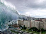 Цунами. Цунами — это длинные волны, порождаемые мощным воздействием на всю толщу воды в океане или другом водоёме. Причиной большинства цунами являются подводные землетрясения, во время которых происходит резкое смещение (поднятие или опускание) участка морского дна. Цунами образуются при землетрясе