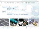 Autodesk Inventor Professional: Task Specific Applications. Available today in release 7 Tube & Pipe design IDF (Printed Circuit Board file format) import Vision Cable & Harness Diagramming – wire and fluid system schematics