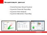 Oracle Essbase Visual Explorer Hyperion Financial Reporting Hyperion Web Analysis Hyperion Interactive Reporting