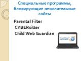 Специальные программы, блокирующие нежелательные сайты. Parental Filter CYBERsitter Child Web Guardian