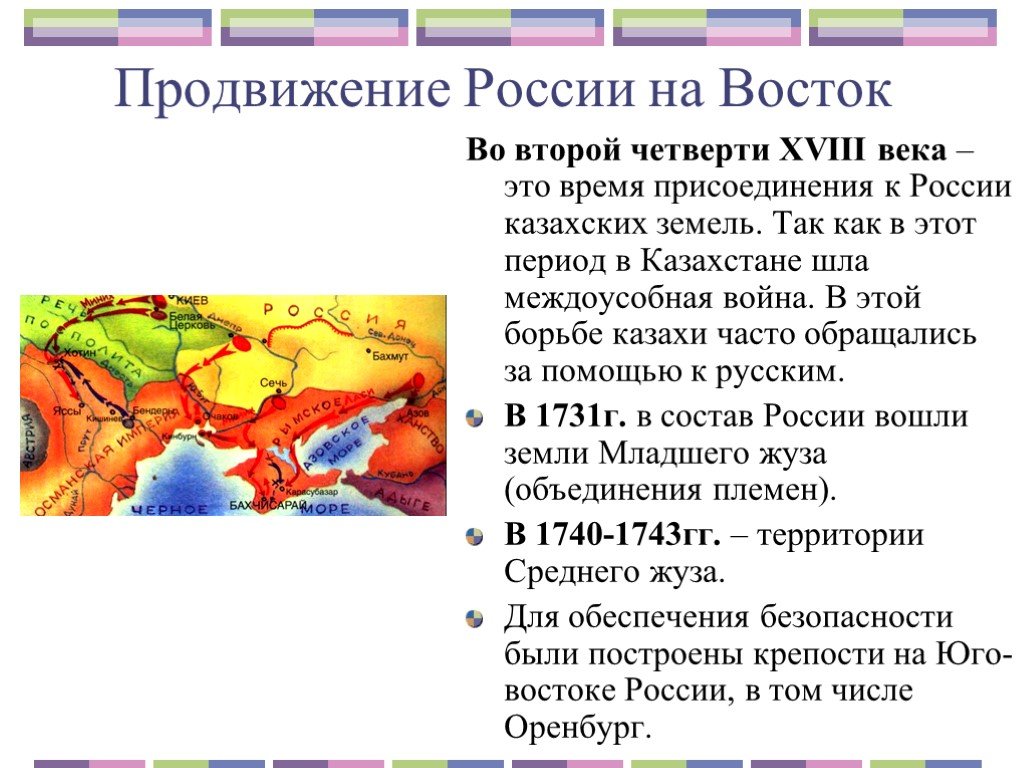 Внешняя политика востока. Присоединение казахских земель к России. Продвижение России на Восток. Присоединение к России казахских земель 18 век. Внешняя политика России на востоке в 18 веке.