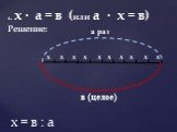 4. х · а = в (или а · х = в) Решение: х х х х х х х х х х а раз х = в : а