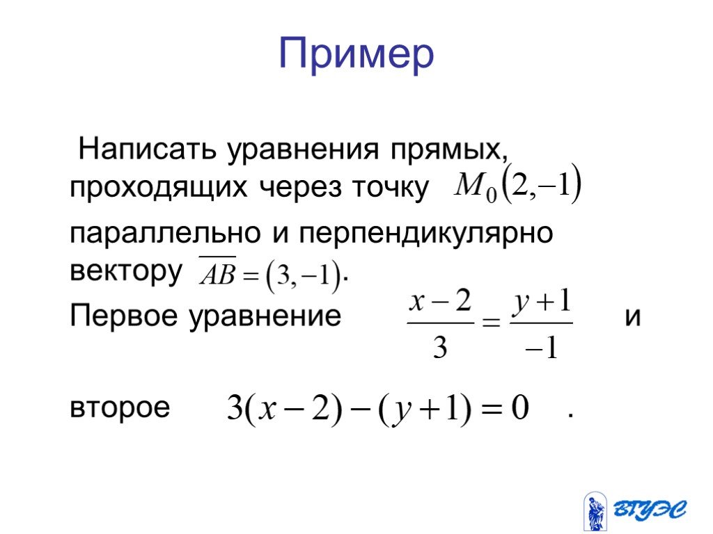 Уравнение плоскости проходящей через точку параллельно