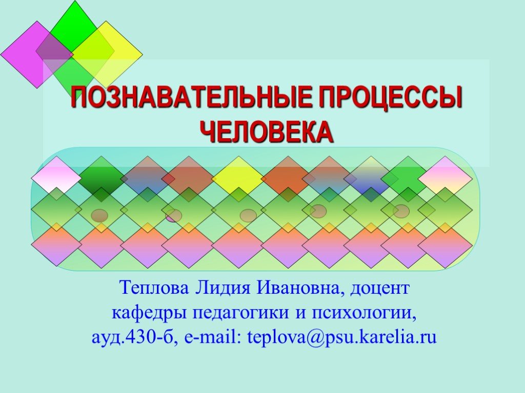 Познавательные процессы презентация 8 класс биология