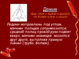 Домик Дом стоит с трубой и крышей, На балкон гулять я вышел. Ладони направлены под углом, кончики пальцев соприкасаются; средний палец правой руки поднят вверх, кончики мизинцев касаются друг друга, выполняя прямую линию (труба, балкон).