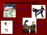 Вид боевых искусств Японии. 1.Дзюдо 2. Таэквон-до 3.Карате 4.Самбо