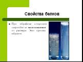 При обработке хлоридом натрия белки высаливаются из раствора. Этот процесс обратим.