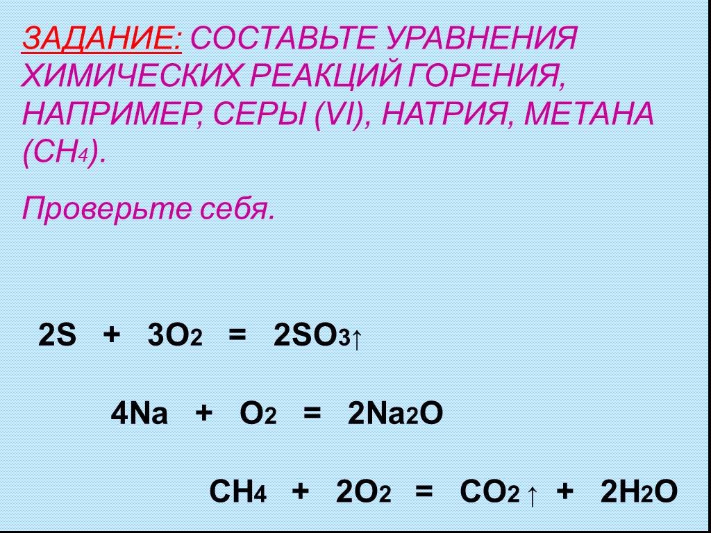 Реакция полного сгорания метана имеет следующую схему ch4 o2 co2 h2o