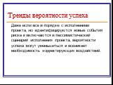 Даже если все в порядке с исполнением проекта, но идентифицируются новые события риска и включаются в пессимистический сценарий исполнения проекта, вероятности успеха могут уменьшиться и возникнет необходимость корректирующих воздействий.