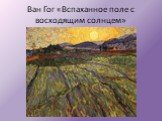 Ван Гог «Вспаханное поле с восходящим солнцем»