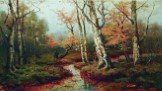 Ю.Ю. Клевер. Осенний пейзаж с охотником. 1900