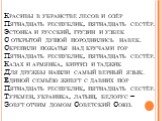 Красивы в убранстве лесов и озёр Пятнадцать республик, пятнадцать сестёр. Эстонка и русский, грузин и узбек С открытой душой породнились навек. Скрепили пожатья над кручами гор Пятнадцать республик, пятнадцать сестёр. Казах и армянка, киргиз и таджик Для дружбы нашли самый верный язык. Единой семьёю