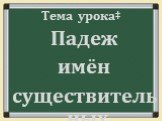 Тема урока‡. Падеж имён существительных