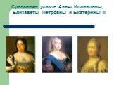 Сравнение указов Анны Иоанновны, Елизаветы Петровны и Екатерины II