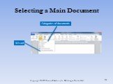 Selecting a Main Document Wizard Categories of documents