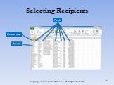 Selecting Recipients Record Fields Header row