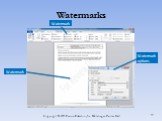 Watermarks Watermark Watermark options