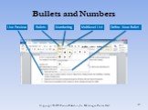 Bullets and Numbers Bullets Numbering Multilevel List Live Preview Define New Bullet