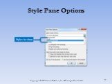 Style Pane Options Styles to show