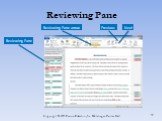 Reviewing Pane Reviewing Pane arrow