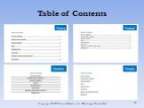 Table of Contents Fancy Formal Modern Simple