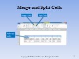 Merge and Split Cells Merge Cells Split Cells Selected cells