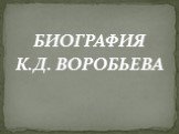 БИОГРАФИЯ К.Д. ВОРОБЬЕВА