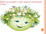 2013 год объявлен годом защиты окружающей среды !