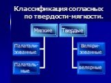 Классификация согласных по твердости-мягкости.