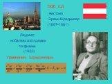 1926 год Австрия Эрвин Шредингер (1887-1961) Лауреат нобелевской премии по физике (1933) Уравнение Шредингера